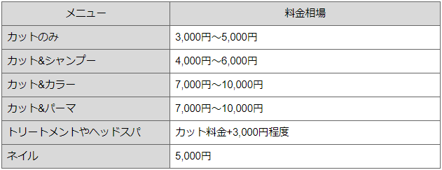 訪問美容_自宅向け料金相場